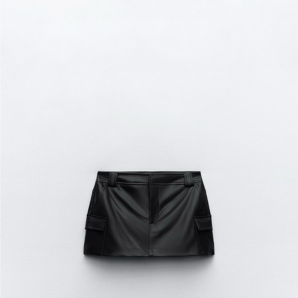 Black Faux Leather Mini Skirt